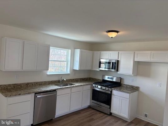 Interior, Kitchen, Stainless Steel Appliances, Wood Texture Flooring
