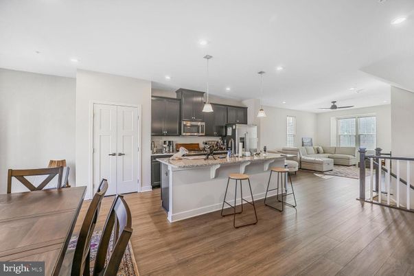 Interior, Kitchen, Living room, Pendant Lights, Recessed Lighting, Stainless Steel Appliances, Wood Texture Flooring