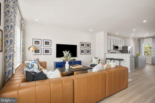 Interior, Kitchen, Living room, Recessed Lighting, Stainless Steel Appliances, Wood Texture Flooring