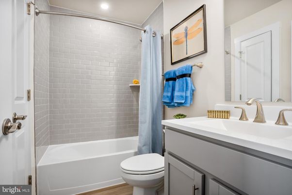 Bathroom, Interior, Recessed Lighting, Wood Texture Flooring