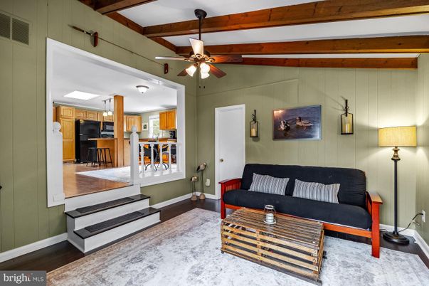 Interior, Kitchen, Living room, Stainless Steel Appliances, Wooden Beams, Wood Texture Flooring