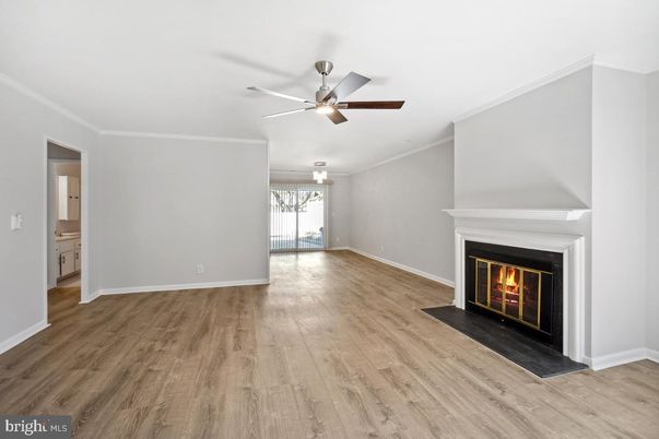 Empty room, Fireplace, Interior, Wood Texture Flooring