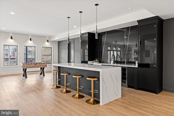 Billiard Table, Game Room, Interior, Pendant Lights, Recessed Lighting, Wood Texture Flooring