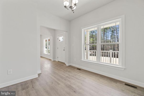 Chandelier, Empty room, Interior, Wood Texture Flooring