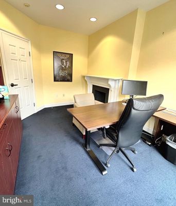 Fireplace, Home Office, Interior, Recessed Lighting