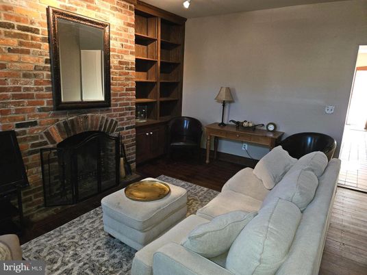 Fireplace, Interior, Living room, Stone Walls, Wood Texture Flooring