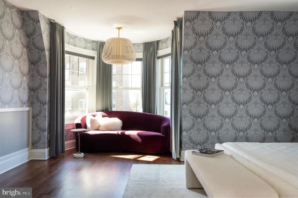 Bedroom, Interior, Pendant Lights, Wood Texture Flooring