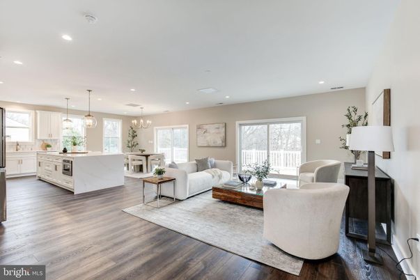 Chandelier, Dining room, Interior, Kitchen, Living room, Pendant Lights, Recessed Lighting, Wood Texture Flooring