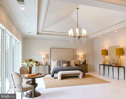 Bedroom, Chandelier, Interior, Recessed Lighting