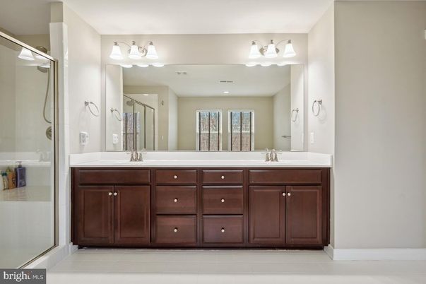 Bathroom, Dual Sink Vanities, Glass Shower, Interior