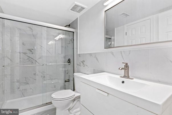 Bathroom, Glass Shower, Interior, Marble Walls