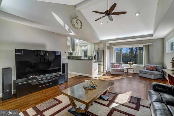 Interior, Kitchen, Living room, Recessed Lighting, Stainless Steel Appliances, Wood Texture Flooring