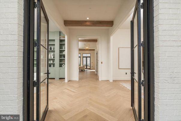 Interior, Recessed Lighting, Stone Walls, Wooden Beams, Wood Texture Flooring