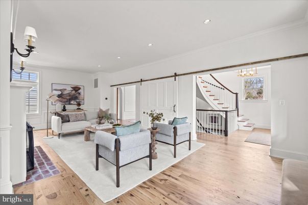 Chandelier, Interior, Living room, Recessed Lighting, Wood Texture Flooring