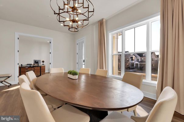 Chandelier, Dining room, Interior, Wood Texture Flooring