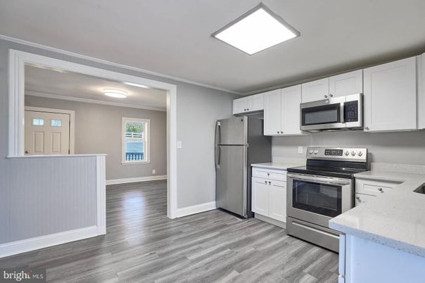 Interior, Kitchen, Stainless Steel Appliances, Wood Texture Flooring