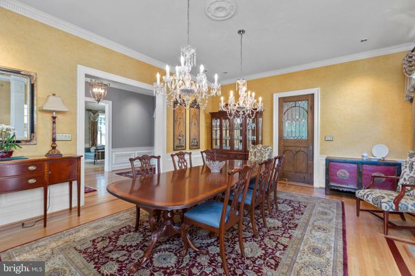 Chandelier, Dining room, Interior, Wood Texture Flooring