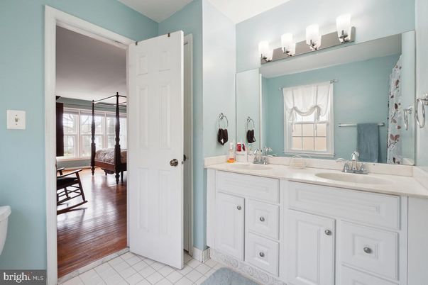 Bathroom, Dual Sink Vanities, Interior, Wood Texture Flooring