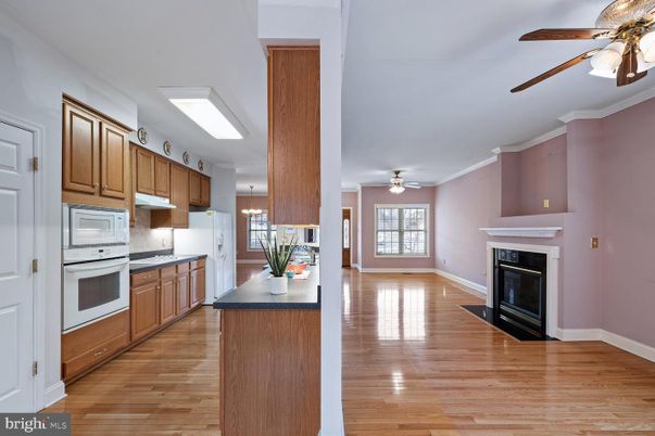 Fireplace, Interior, Kitchen, Wood Texture Flooring