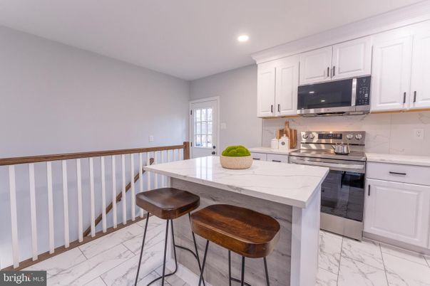 Interior, Kitchen, Marble, Recessed Lighting, Stainless Steel Appliances