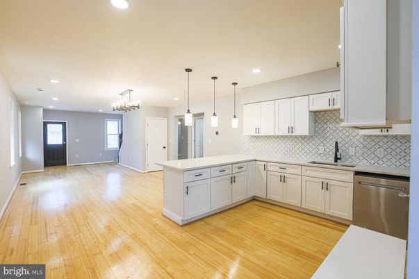 Chandelier, Interior, Kitchen, Pendant Lights, Recessed Lighting, Wood Texture Flooring