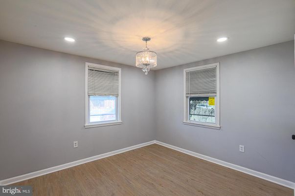 Chandelier, Empty room, Interior, Recessed Lighting, Wood Texture Flooring