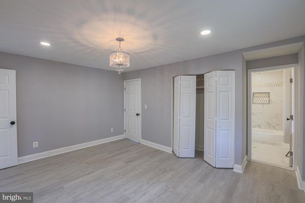 Bathroom, Chandelier, Empty room, Interior, Marble, Recessed Lighting, Wood Texture Flooring