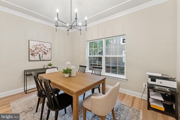Chandelier, Dining room, Interior, Wood Texture Flooring