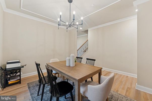 Chandelier, Dining room, Interior, Wood Texture Flooring