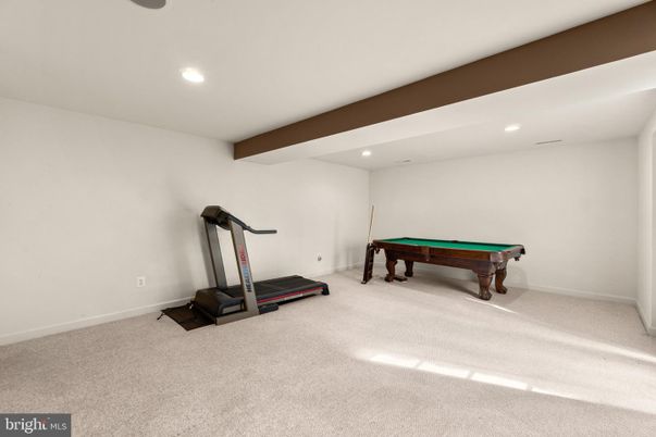 Billiard Table, Fitness Equipment, Game Room, Interior, Recessed Lighting