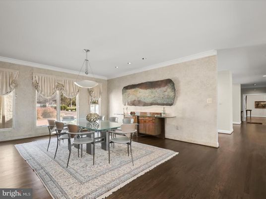 Dining room, Interior, Pendant Lights, Recessed Lighting, Wood Texture Flooring