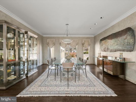 Dining room, Interior, Pendant Lights, Recessed Lighting, Wood Texture Flooring
