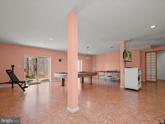 Billiard Table, Game Room, Interior, Pendant Lights, Recessed Lighting