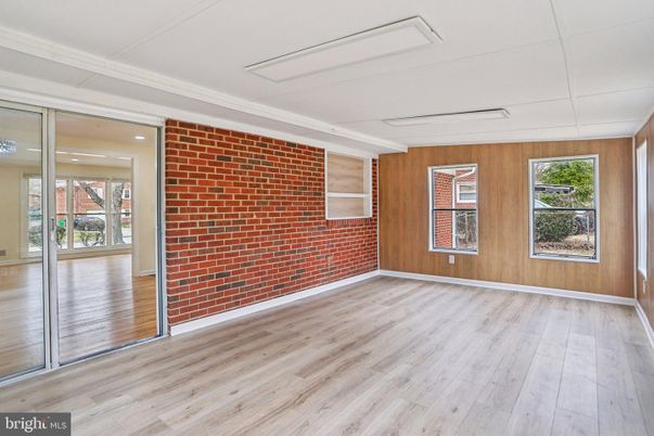 Empty room, Interior, Recessed Lighting, Stone Walls, Wood Texture Flooring, Wooden Walls