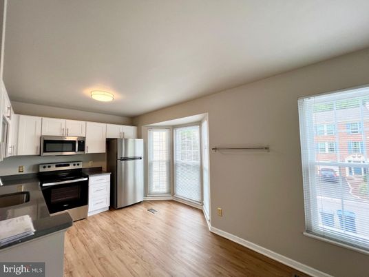 Interior, Kitchen, Stainless Steel Appliances, Wood Texture Flooring
