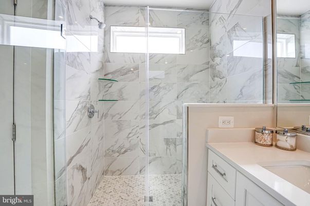 Bathroom, Glass Shower, Interior, Marble Walls