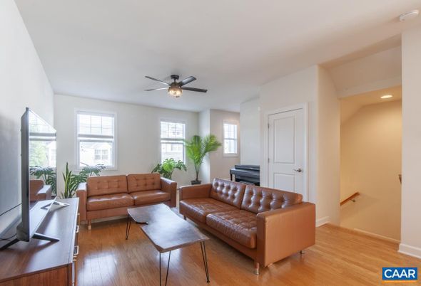 Interior, Living room, Piano, Recessed Lighting, Wood Texture Flooring
