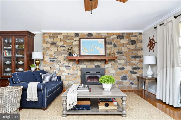 Fireplace, Interior, Living room, Stone Walls, Wood Texture Flooring