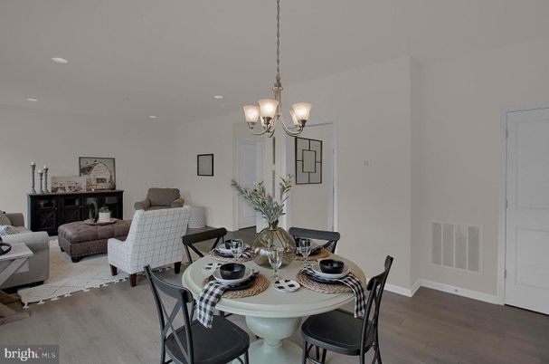 Chandelier, Dining room, Interior, Living room, Recessed Lighting, Wood Texture Flooring