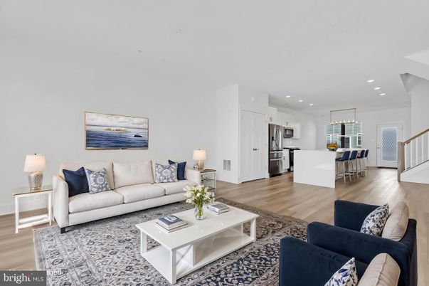 Dining room, Interior, Kitchen, Living room, Pendant Lights, Recessed Lighting, Stainless Steel Appliances, Wood Texture Flooring