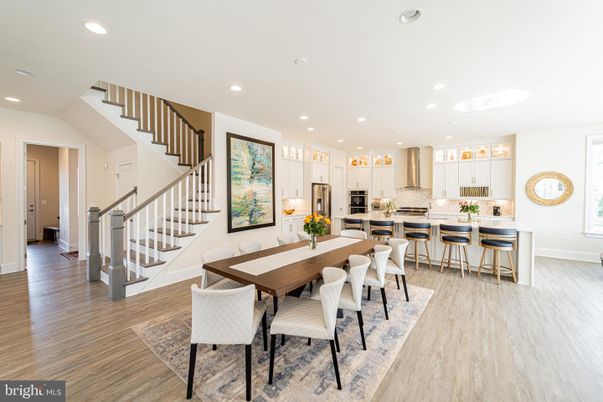 Dining room, Interior, Kitchen, Recessed Lighting, Stainless Steel Appliances, Wood Texture Flooring