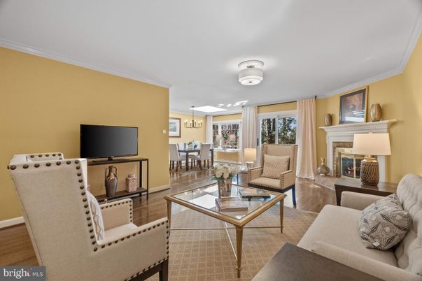 Dining room, Fireplace, Interior, Living room, Pendant Lights, Wood Texture Flooring