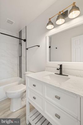 Bathroom, Interior, Marble Walls, Wood Texture Flooring