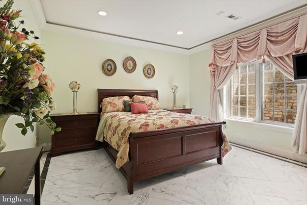 Bedroom, Interior, Marble, Recessed Lighting