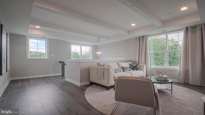 Bedroom, Home Office, Interior, Pendant Lights, Recessed Lighting, Wood Texture Flooring