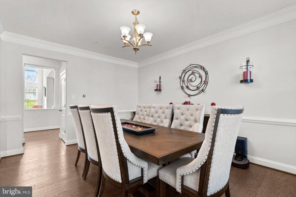 Chandelier, Dining room, Interior, Wood Texture Flooring