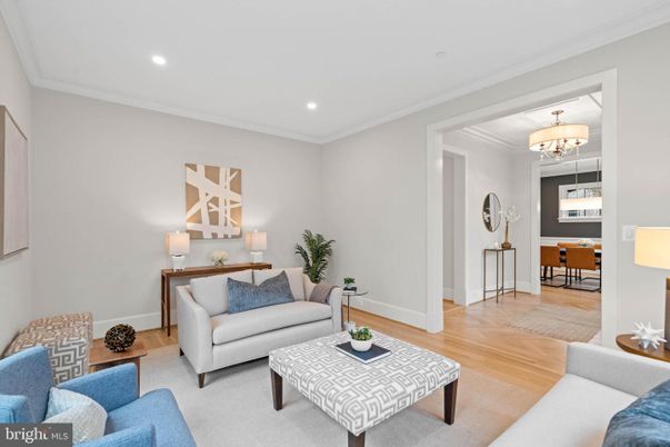 Dining room, Interior, Living room, Recessed Lighting, Wood Texture Flooring