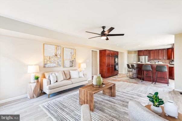 Interior, Kitchen, Living room, Recessed Lighting, Stainless Steel Appliances, Wood Texture Flooring
