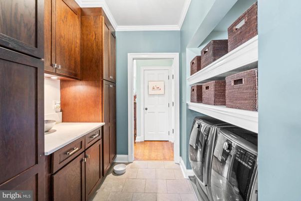 Interior, Washer, Wood Texture Flooring