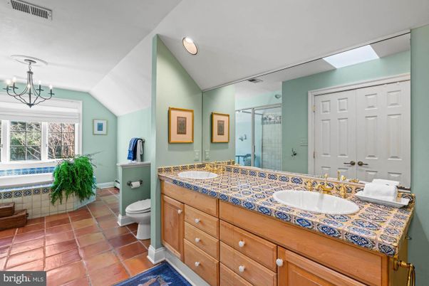 Bathroom, Dual Sink Vanities, Glass Shower, Interior, Tile Countertops
